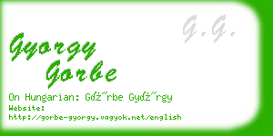 gyorgy gorbe business card